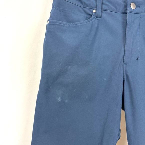 Lululemon Men’s Sz 28 Navy Active ABC Slim-Fit 5 Pocket Pants Warpstreme *FLAWED - Picture 3 of 11